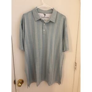 Anderson Ord Athleisure Golf Polo Men's Striped Shirt Skyway Heather XL